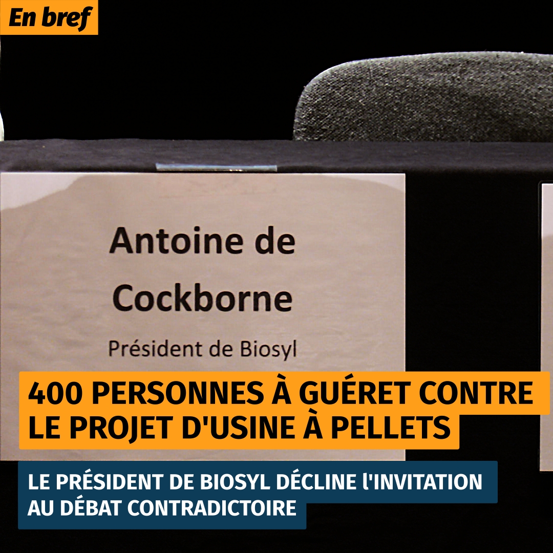 Gros plan sur une table de conférence. Une feuille indique "Antoine de Cockborne, président de Biosyl". Derrière, une chaise vide.