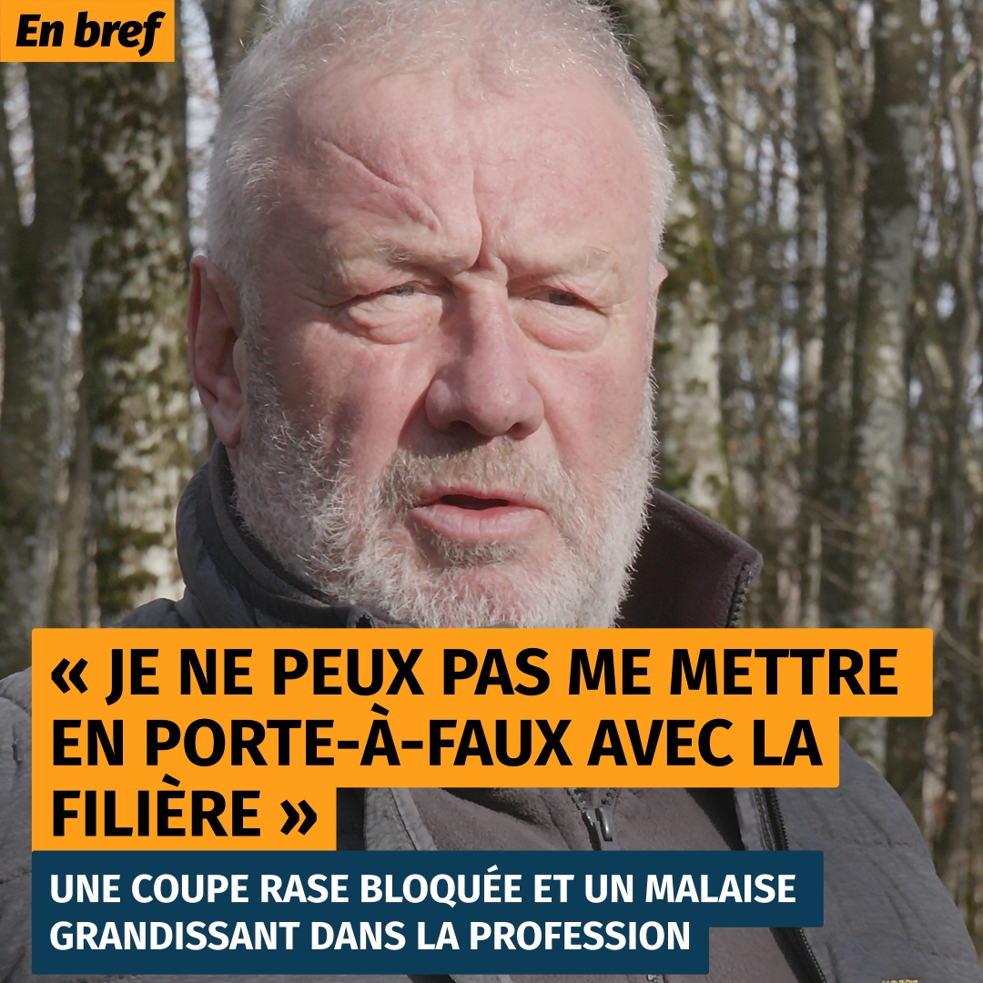 Gros plan sur le visage de Patrick Marut, propriétaire de la parcelle forestière dont la coupe rase a été bloquée.